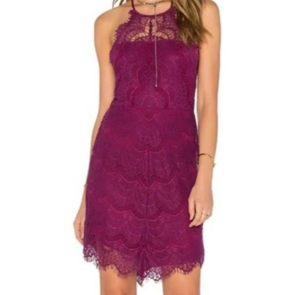 NWOT Free People Magenta Lace Dress Size XS - Picture 3 of 4